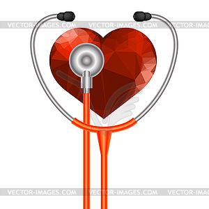 Символ сердца стетоскопа - стоковый векторный клипарт