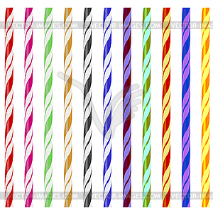 Colorful Striped Drinking Straws - vector clip art