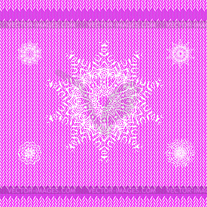 Зимний трикотажный розовый узор - векторное изображение