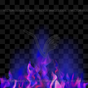 Blue Burning Fire Flame - vector image