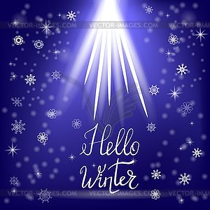 Hello Winter Typographic Poster - vector image