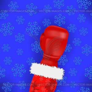 Бокс Санта с красной перчаткой - изображение в формате EPS