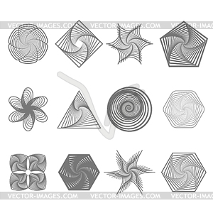 Set of Different Geometric Ornaments - vector image