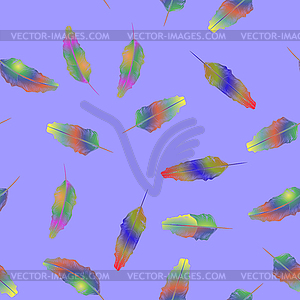 Colorful Feathers Seamless Pattern - vector clipart