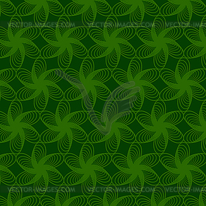 Floral Green Line Pattern - vector image