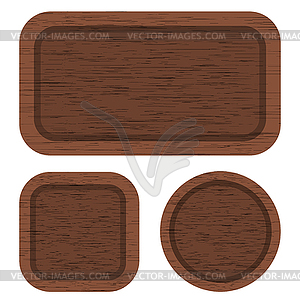 Brown Wood Banners. Clean Wooden Texture - vector clip art