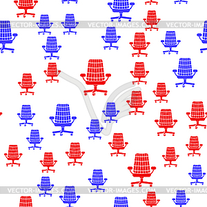 Red Blue Silhouette Seamless Pattern - vector clipart