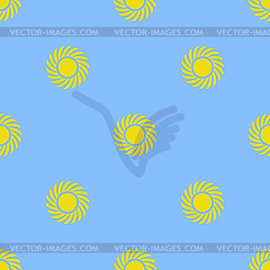 Yellow Sun Seamless Pattern - vector image