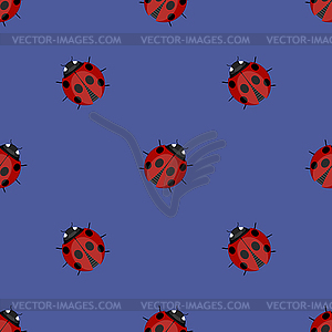 Ladybag Seamless Pattern. Ladybird Texture - royalty-free vector image