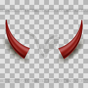 Red Halloween Evil Horns - vector image