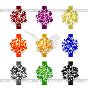 Set of Colorful Gift Bow - vector clip art