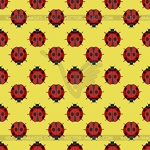 Ladybug Seamless Pattern - vector image