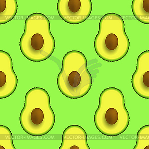 Cutted Ripe Avocado Seamless Pattern - vector clip art