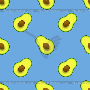 Cutted Ripe Avocado Seamless Pattern - vector clip art