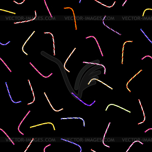 Colored Plastic Straw for Drink Seamless Pattern - vector clipart