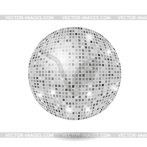 Grey mosaic sphere - white & black vector clipart