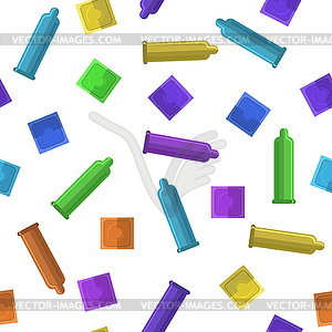 Set of Colored Condoms - vector clipart