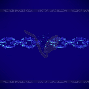 Broken Polygonal Chain on Dark Blue Background - vector image
