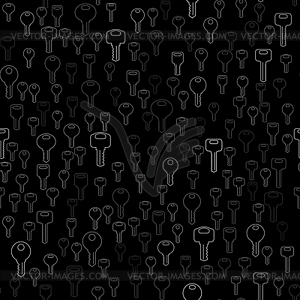 Line Silhouettes of Key Seamless Pattern - vector clipart
