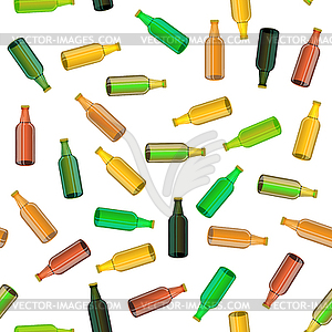 Цветные стеклянные бутылки Бесшовные шаблон - стоковое векторное изображение