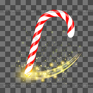 Sweet Striped Candy Cane - color vector clipart