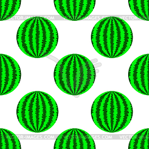 Fresh Ripe Green Watermelon - vector image