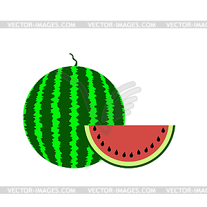 Fresh Slaced Ripe Watermelon - vector image