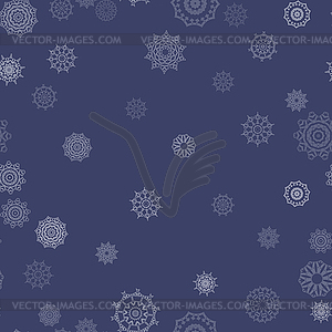 Winter Seamless Snowflake Pattern - color vector clipart