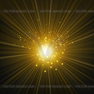 Star burst with sparkles. Glowing glitter texture - vector image