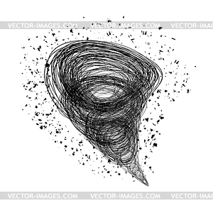 Tornado Swirl with Debris Particles - vector clipart