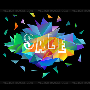Sale Banner with Colorful Polygonal Texture - vector image