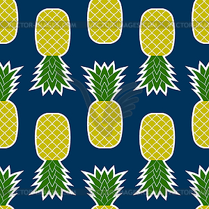 Pineapple Seamless Tropical Fruit Texture - vector clip art