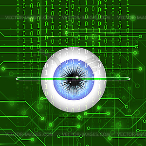 Biometric Identification System for Eye - vector clipart