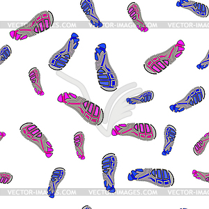 Clean Sport Shoe Seamless Imprints - vector image