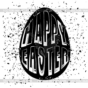 Typography Design of Print with Egg Lettering - white & black vector clipart