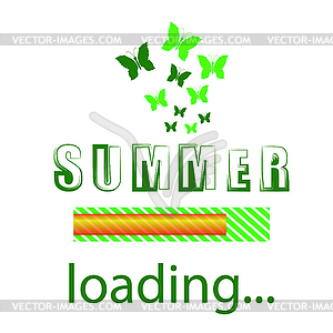 Summer Loading. Seasonal Inscription Template - vector clip art