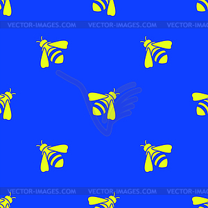 Yellow Bee Seamless Pattern - vector clipart