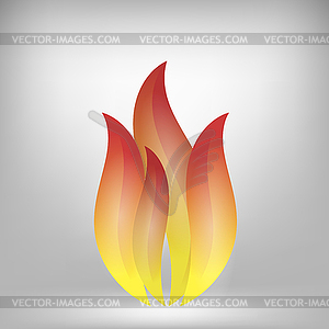 Fire Icon on Grey Background - vector clip art