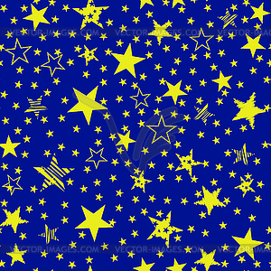 Gold Yellow Star Seamless Pattern - color vector clipart