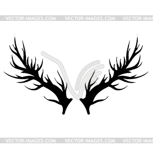 Deer Horns Silhouette - vector image