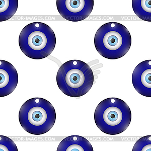 Glass Evil Eye Symbol Seamless Pattern. Turkish - color vector clipart