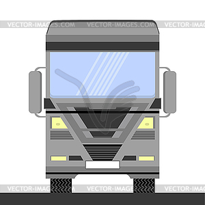 Grey Container Truck Icon. Front View. Cargo - vector clipart