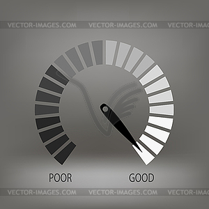 Credit Raiting Meter. Gauges Scale with Black Arrow - vector image