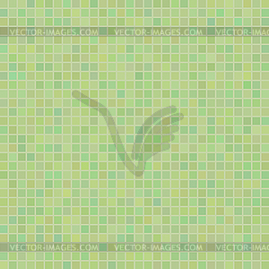 Green Mosaic Pattern. Square Ceramic Background - vector image