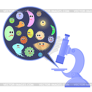 Set of Different Cartoon Microbes. Pandemic - vector clipart