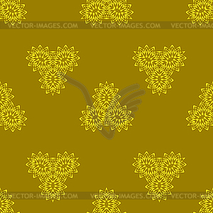 Yellow Orange Ornamental Seamless Pattern. Endless - vector image