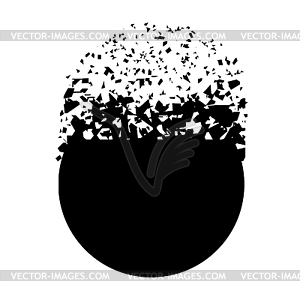 Black Circle with Particles - vector clipart