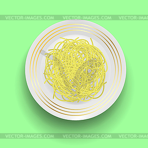 Boiled Floury Product Spaghetti - vector clipart
