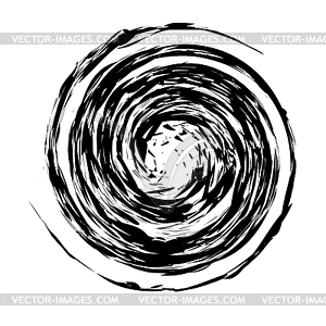 Grunge Round Pattern . Ink Spiral Splatter - vector image