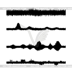 Sound Waves Set. Screen of Equalizer. Musical - vector image